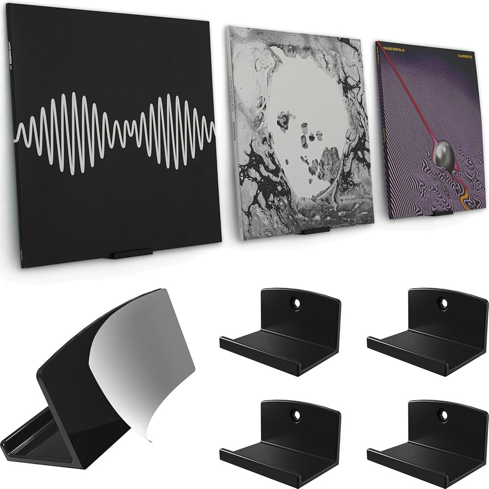 4Pcs Vinyl Wall Mount Record Wall Display Album Wall Mount for 1LP and 2LP