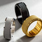 Titanium Steel Spinner Ring Set Silver Black Gold Relaxing Rotating Rings