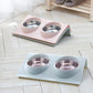 2Pcs Raised Dog Cat Bowls Double Pet Feeder