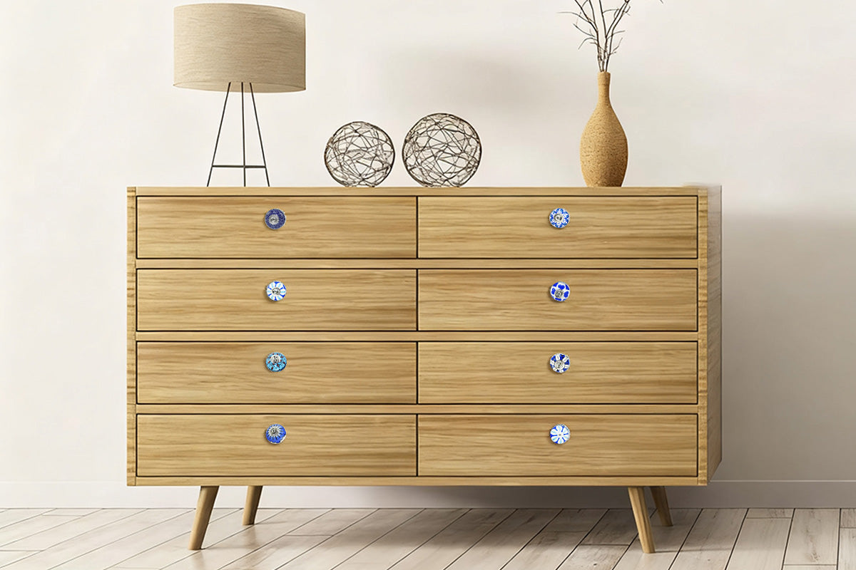 7Pcs Ceramic Cabinet Drawer Knobs – Cupboard Door Handles Pulls for Furniture