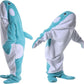 Flannel Cartoon Whale Wearable Hoodie Sleeping Blanket