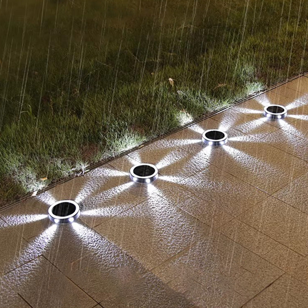 4Pcs Solar Ground Lights Bright In-Ground Outdoor Landscape Lighting Pathway Lawn Patio Yard Deck