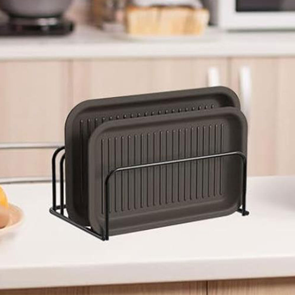 2Pcs Steel Cutting Board Organizers With 5 Slots Kitchen Cookware Organizer