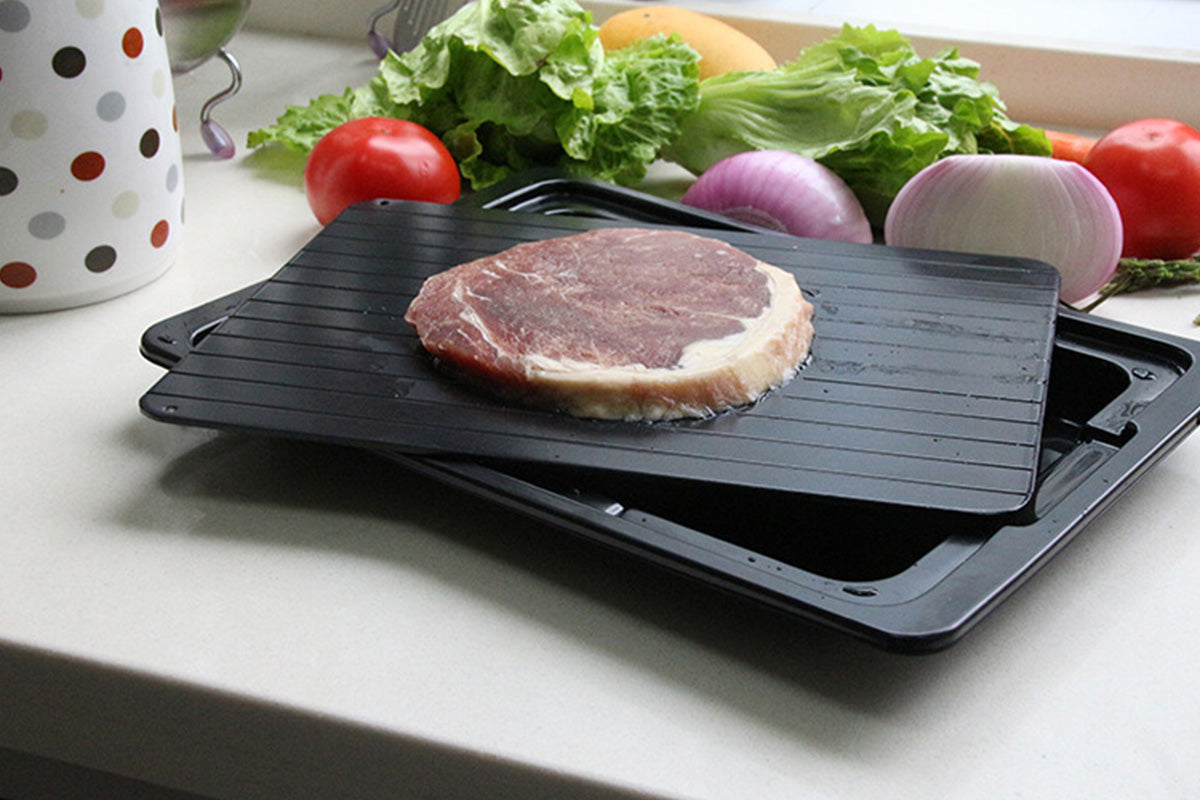 Rapid Thaw Tray with Drip Tray Fast Defrosting Plate for Frozen Meat Chicken Fish