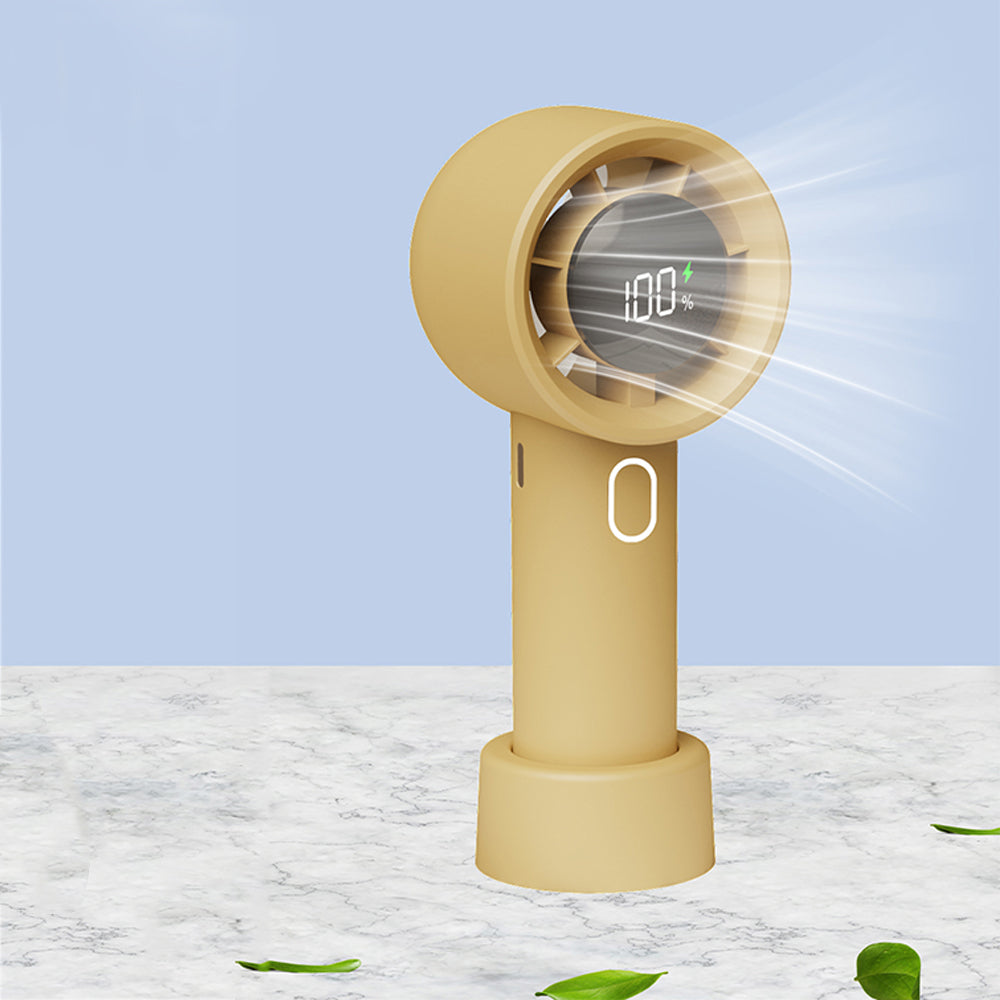 Portable Handheld Turbo Fan With Digital Display 1500mAh Battery Mini Hand Fan