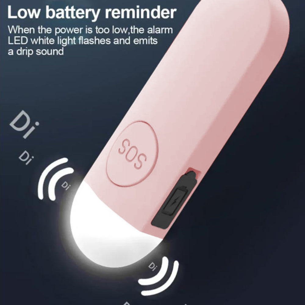 130dB Rechargeable Personal Alarm Keychain with LED Light