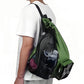 Drawstring Backpack Mesh Beach Backpack Portable Swim Gym Bag Travel Rucksack