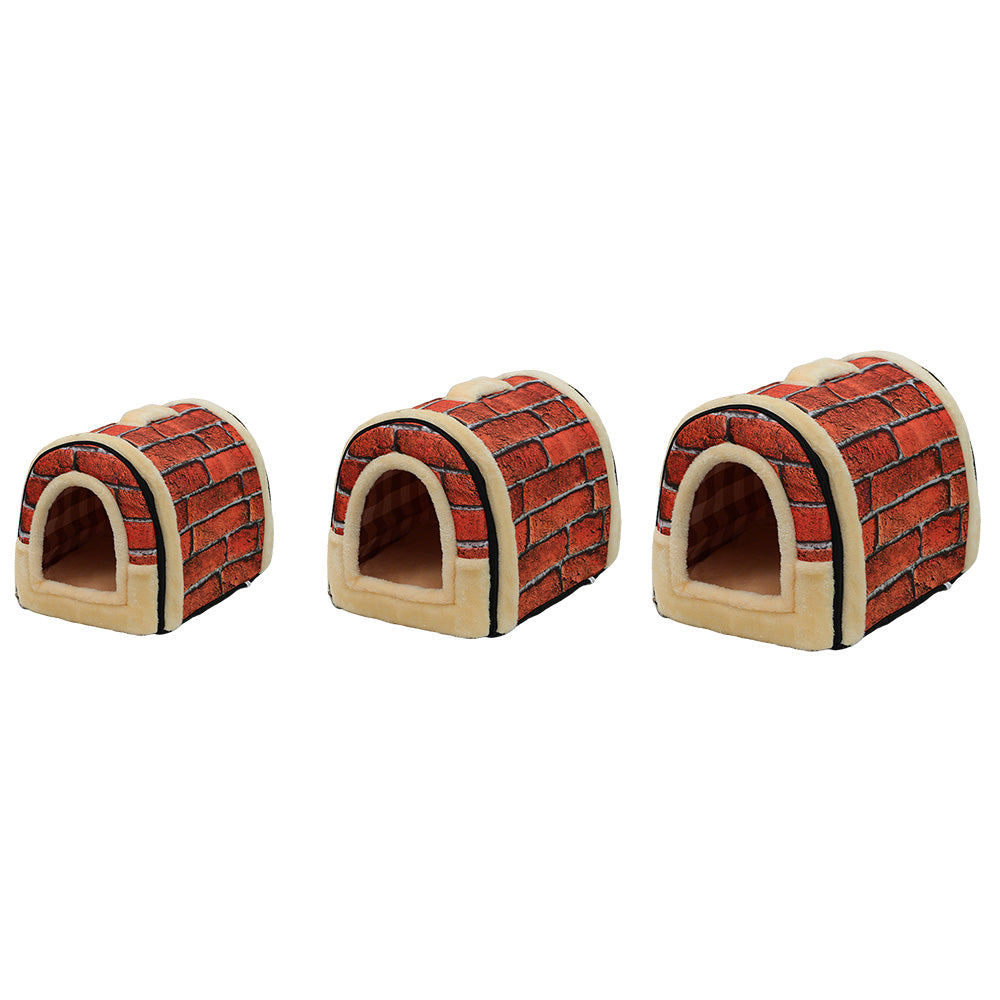 Pet Dog House Kennel Soft Beds Cave Cat Puppy Bed Doggy Warm Cushion Fold