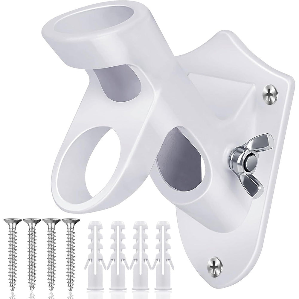 Dual Hole 45 and 90 Degree Adjustable Aluminum Flag Pole Wall Mount Holder