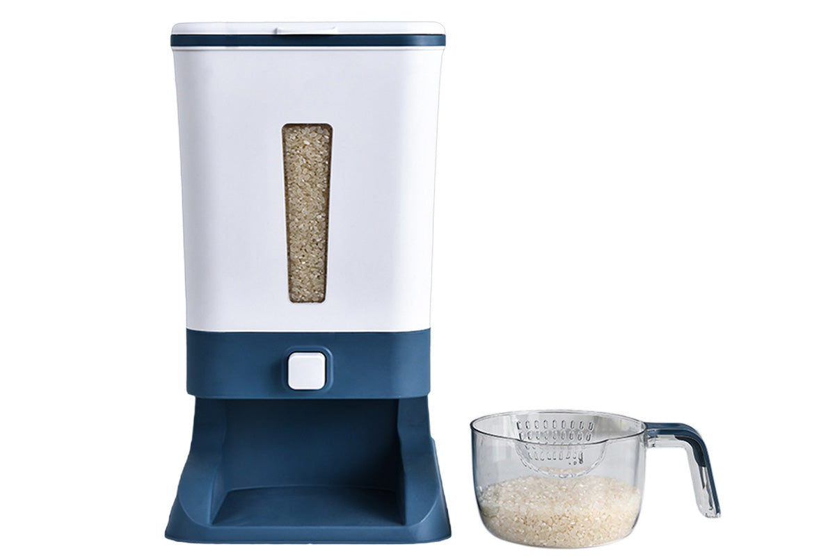 12KG Rice Dispenser Large Food Container Grain Storage Bin with Measuring Cup
