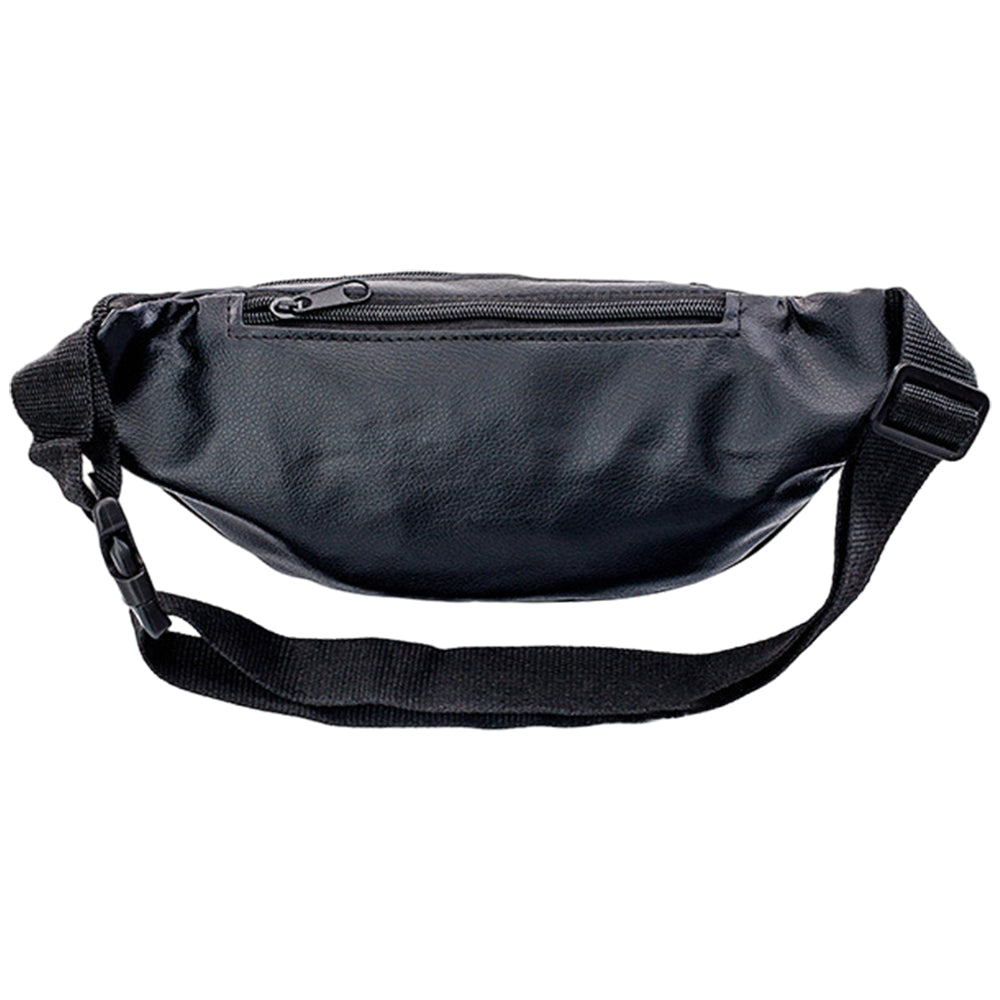 Unisex Genuine Leather Zip Waist Bag