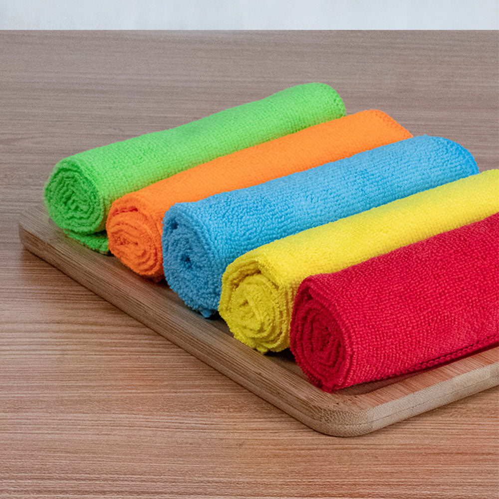 10Pcs 30x30CM Microfiber Cleaning Cloths Bulk Car Kitchen Glass Cleaning Towels