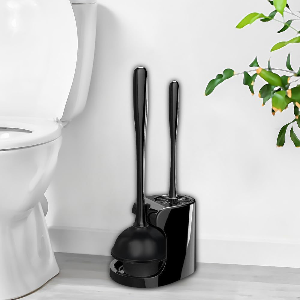 2 in 1 Toilet Plunger and Brush Set Extended Handle Plunger Bathroom Accessories