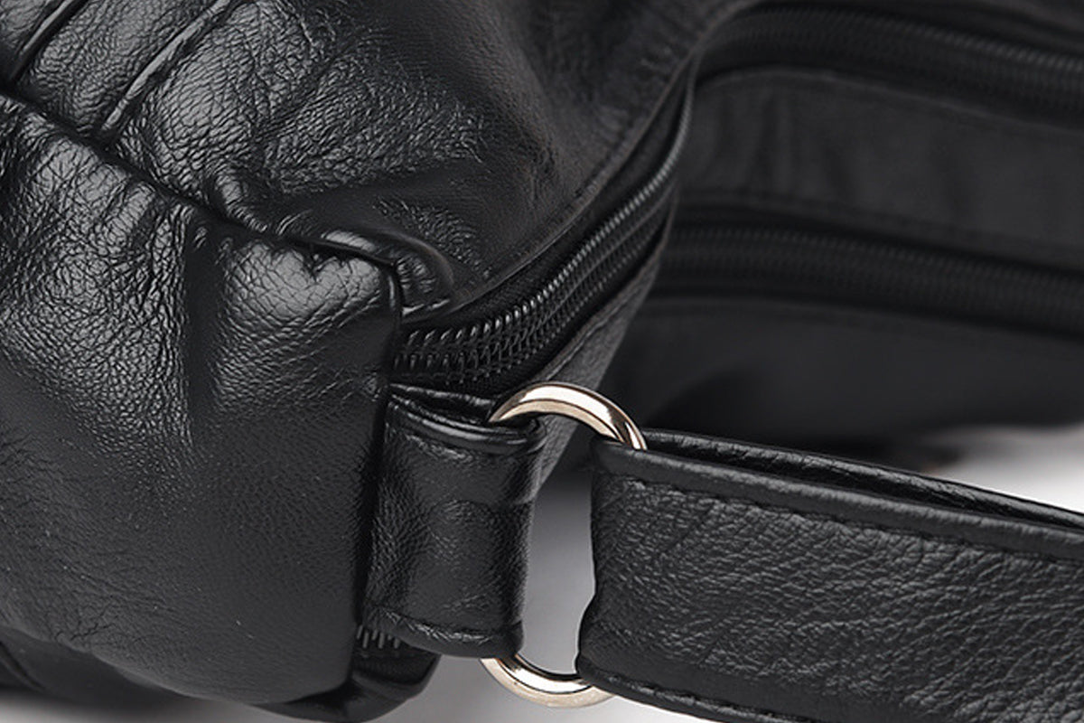 Women's Two-Layer PU Leather Crossbody Bag Shoulder Bag