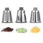 Rotary Vegetable Chopper 3-Blade Cylinder Hand-Cranked Slicer Shredder Grater