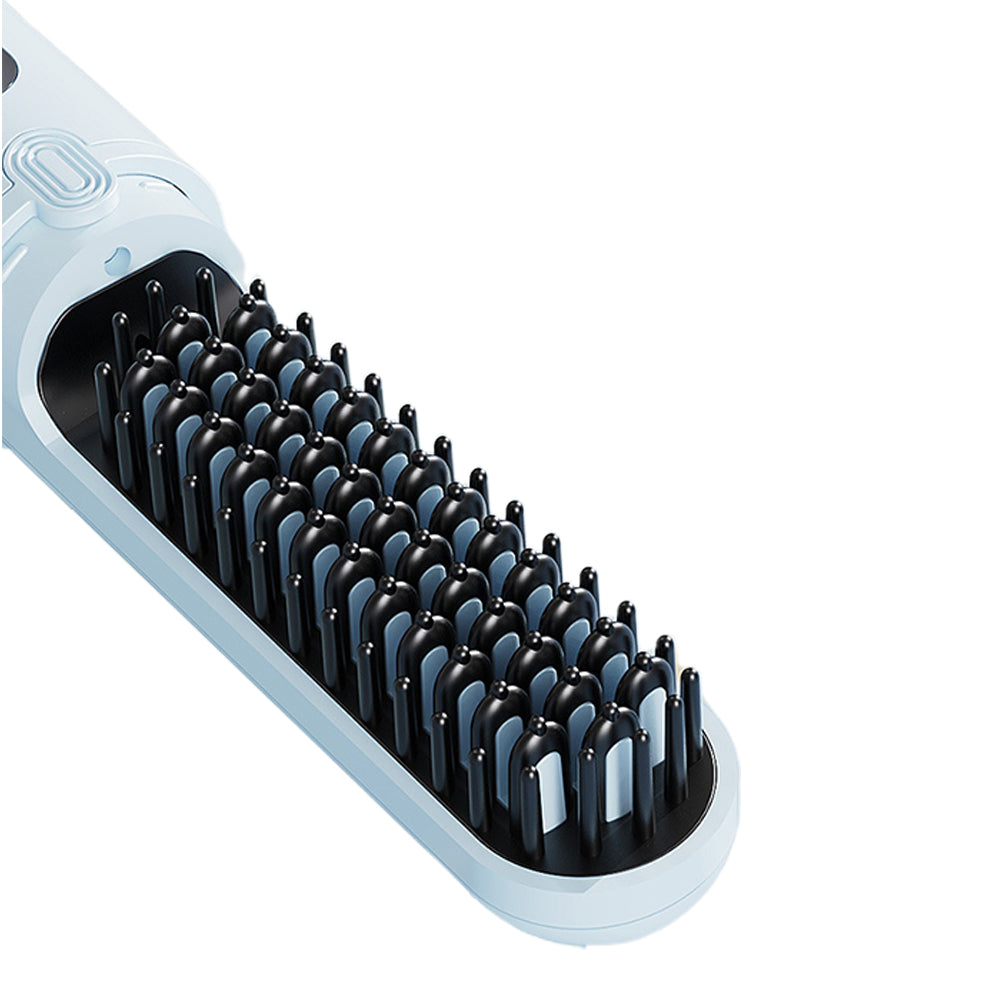 Portable Cordless Electric Hair Straightener Brush USB Rechargeable Heated Comb
