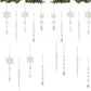 18Pcs Hanging Acrylic Christmas Snowflake Icicle Drop Ornaments for Xmas Tree