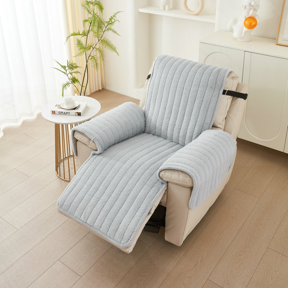 T-Shaped Plush Anti-Slip Recliner Slipcover