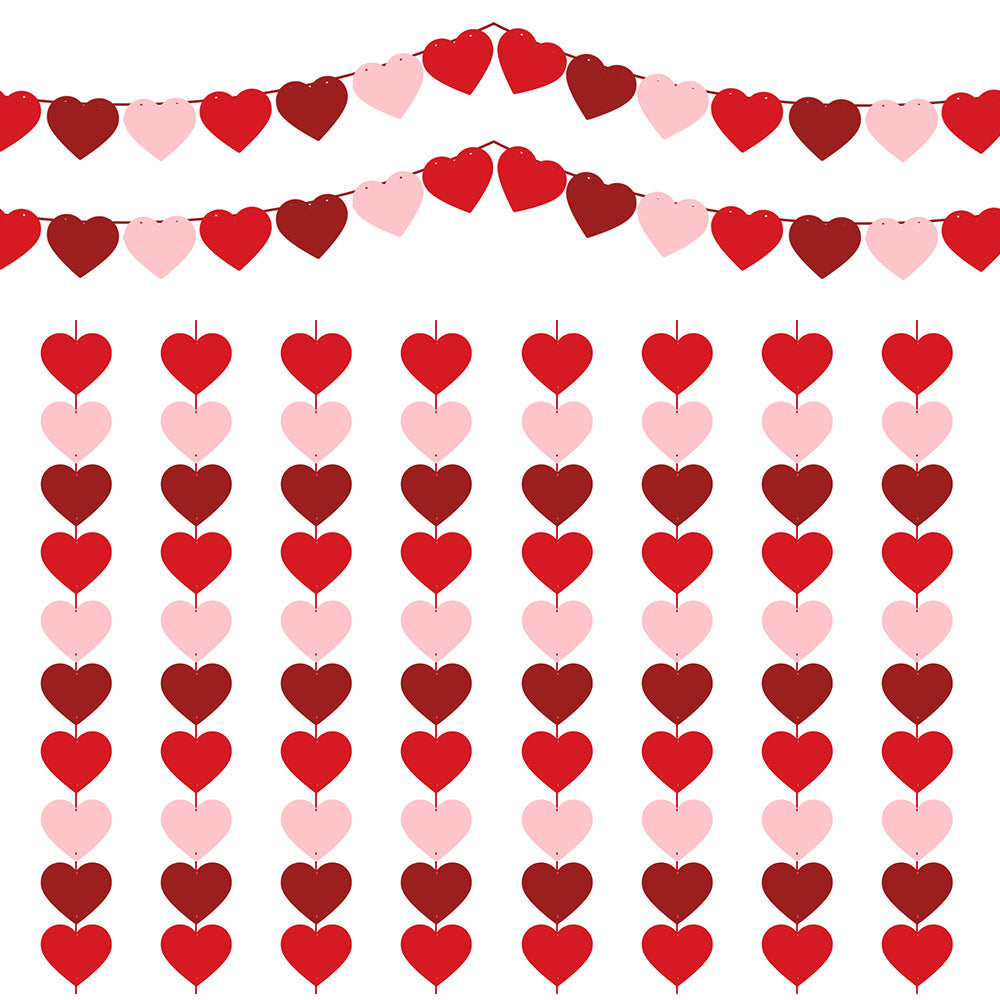 Felt Heart Garland Banner Decoration for Valentine's Weddings & Parties