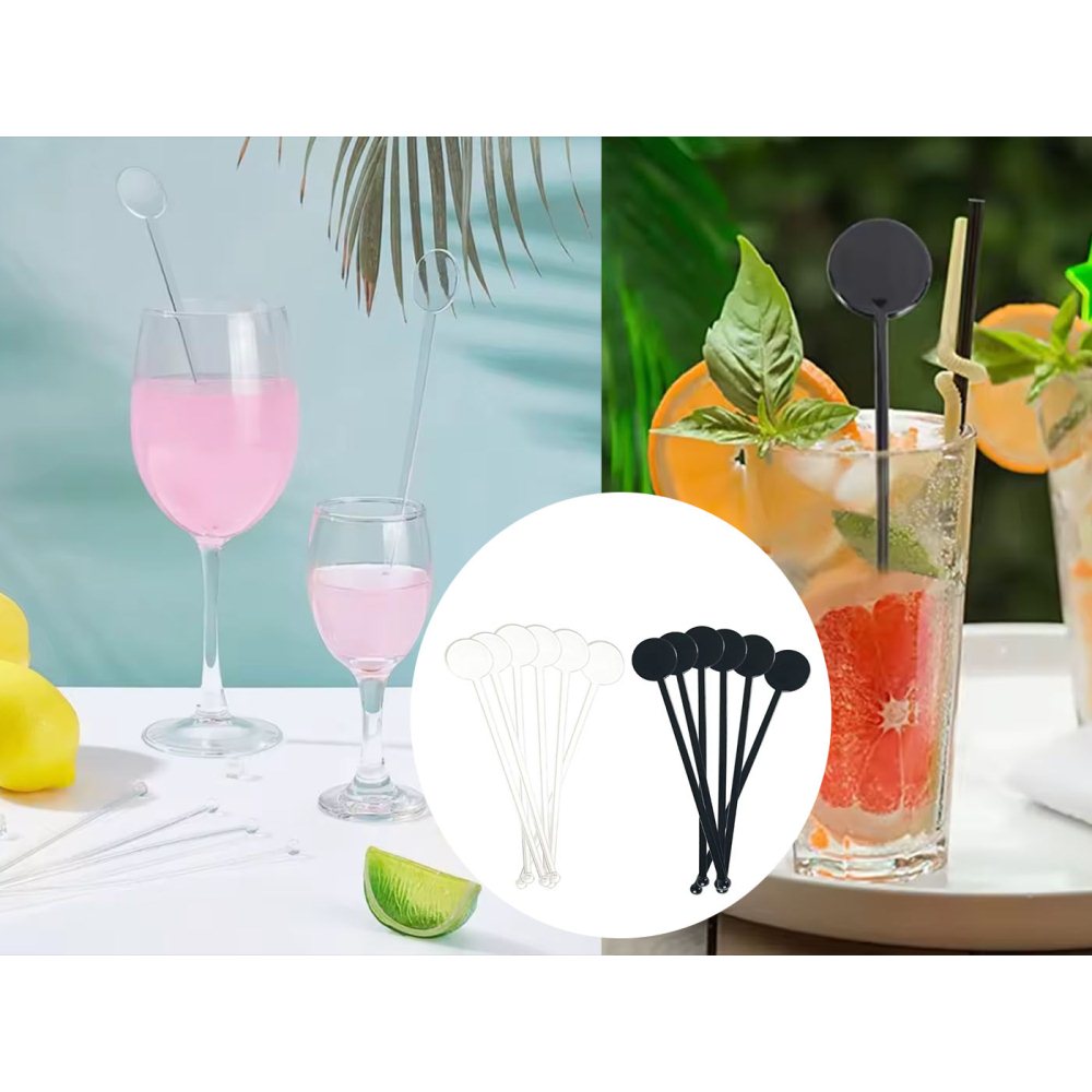 80Pcs Plastic Disc Twizzlers Stirrer Sticks