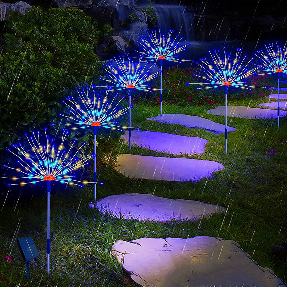 4-In-1 LED Solar Firework Garden Lights Outdoor Path Lawn Decor Lamp