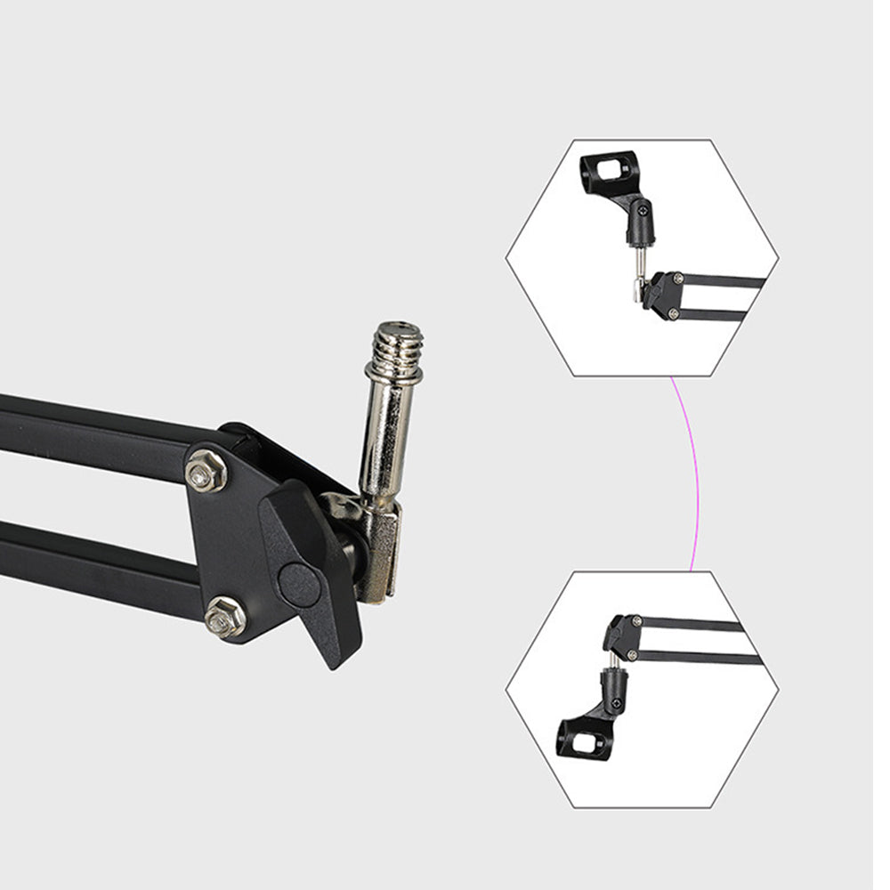 Pro Mic Microphone Suspension Boom Arm Desktop Stand Holder Mount for Broadcast