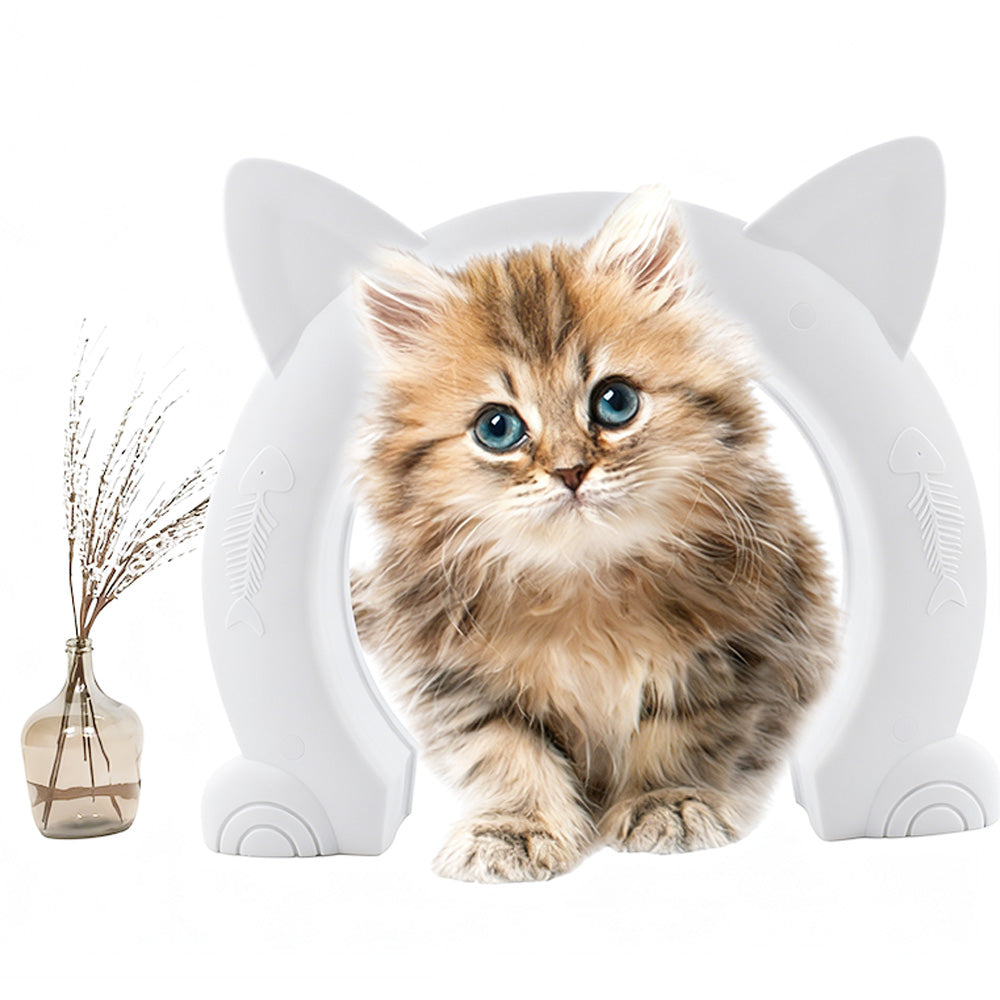 2XWhite Cat Ear Pet Door Frame for Interior Door