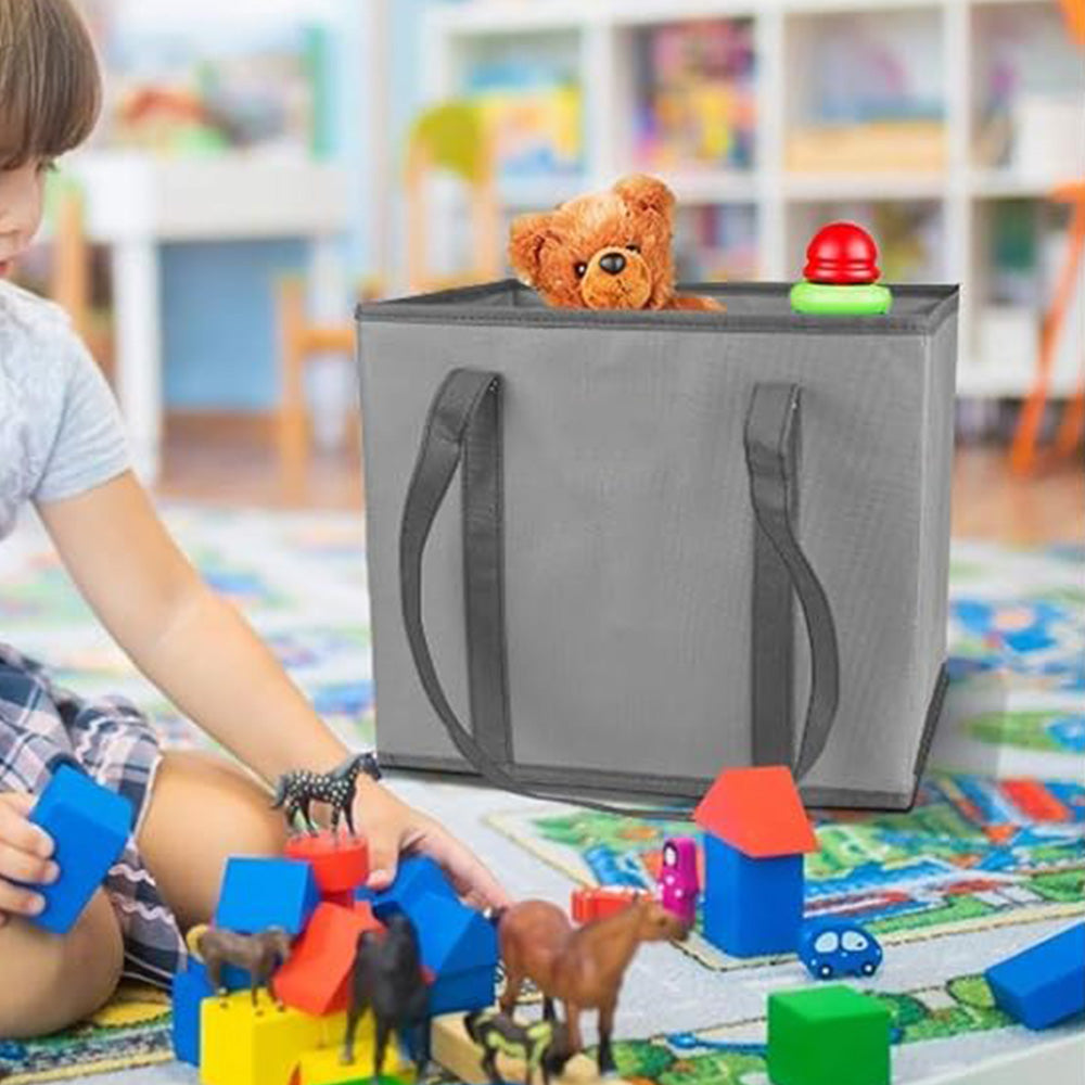 Reusable Shopping Bags 33x26x28cm Foldable Grocery Bags with Long Handles