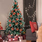12Pcs Christmas Glitter Poinsettia Artificial Flower with Clip and Stem