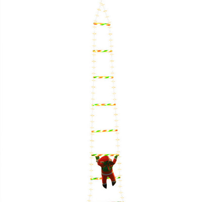 Christmas Decor LED Ladder Light Climbing Santa Claus Outdoor Light with 8 Modes