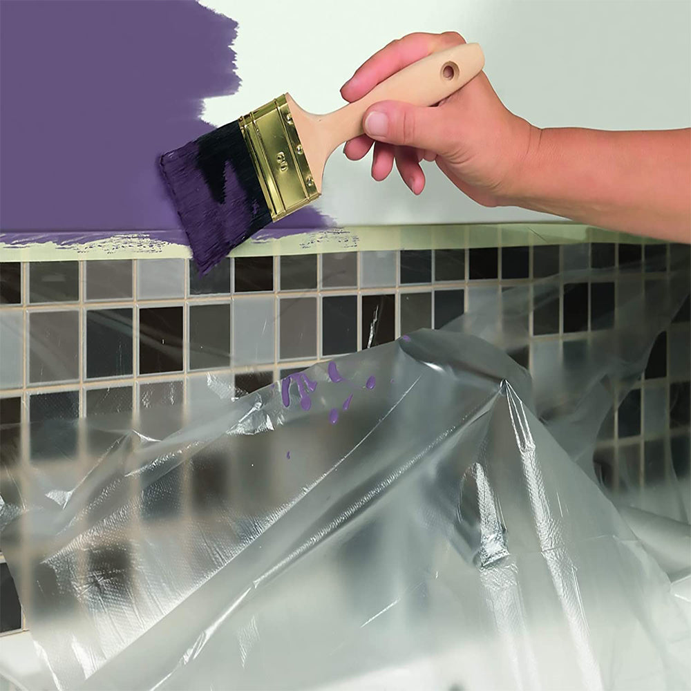 200m Painting Masking Film Sheet Pre-Taped Plastic Drop Paint Tape