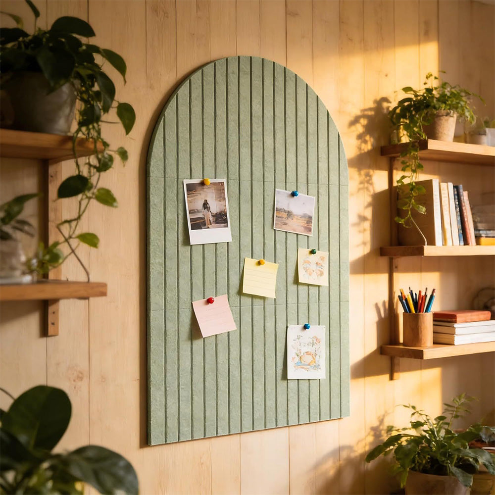 Large Arched Felt Bulletin Board with 30 Push Pins for Home Office School