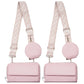 2Pcs PU Leather Wide Strap Crossbody Bag with Coin Pouch for Women