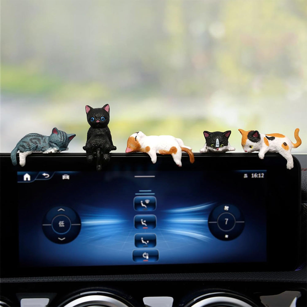 Cat Dashboard Decorations Set of 5 Car Interior Accessories for Women and Girls