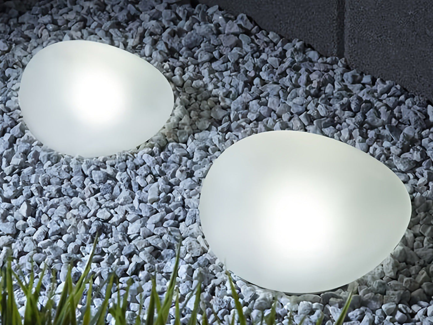 Solar Garden Lights Outdoor Glow Pebble Stone Shape Lamp Landscape Night Lights