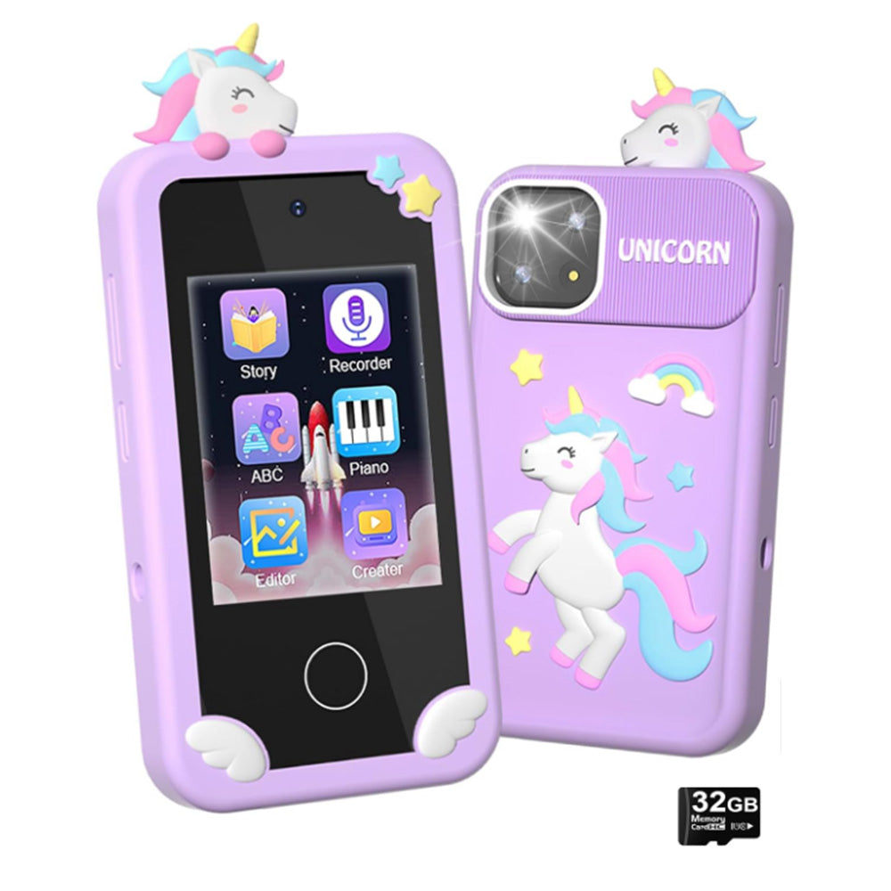 Smart Phone Toy Unicorn Dual Camera Touchscreen Phone with 32G TF Card