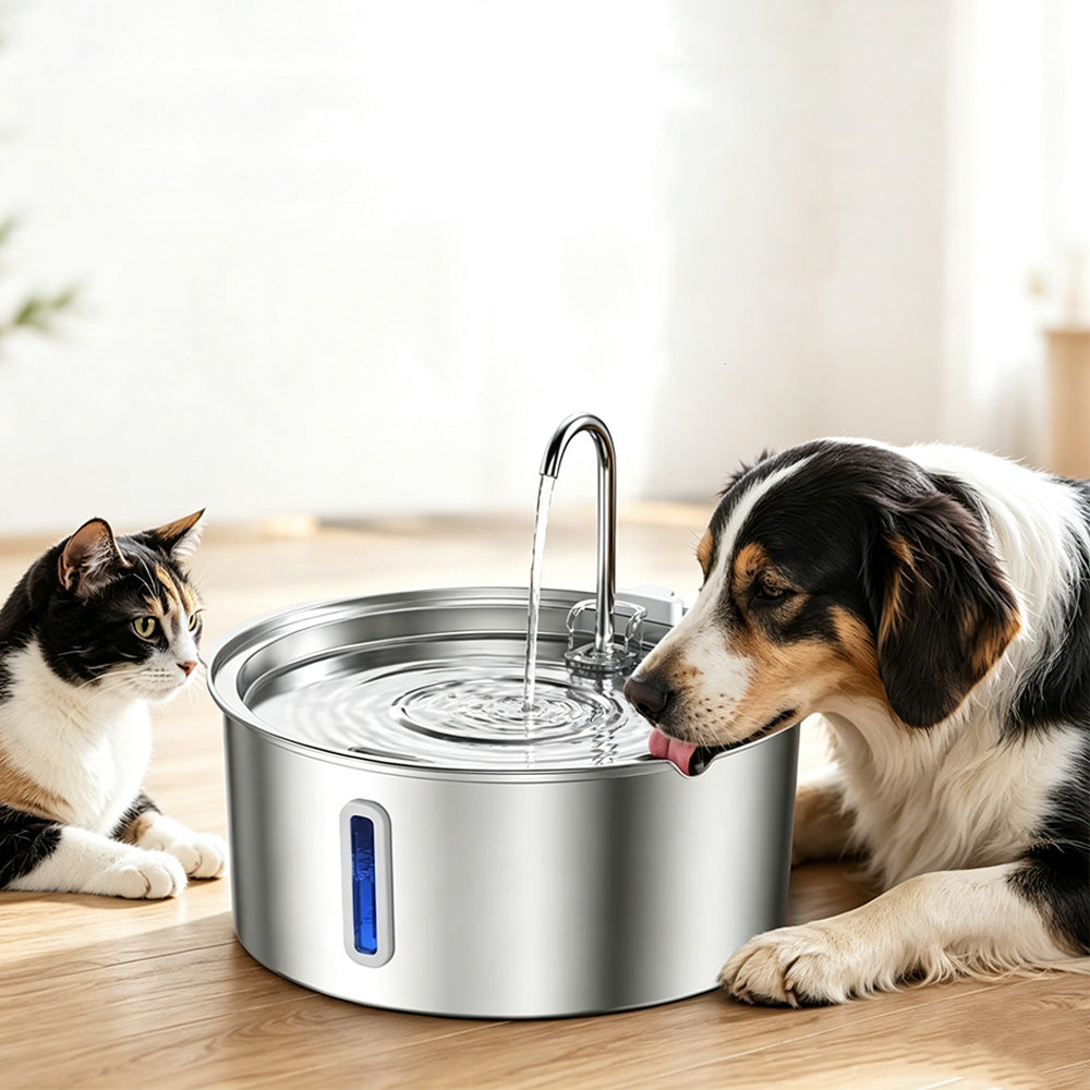 7L Stainless Steel Automatic Pet Water Fountain for Cats and Dogs
