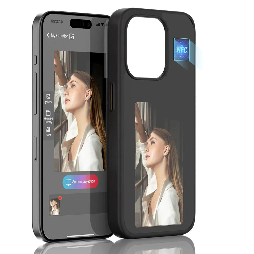 Ink Screen Display DIY Custom Picture iPhone Case-For iPhone 15 Pro Max