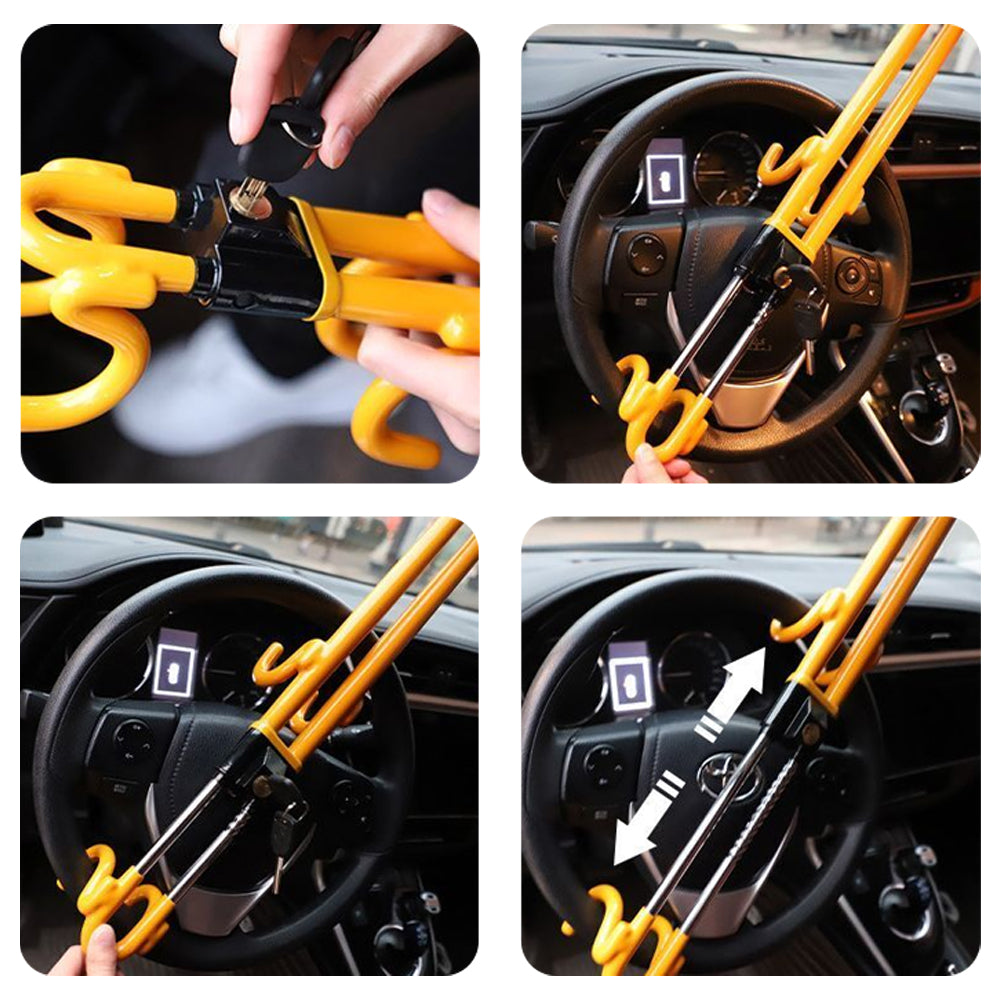 Double Hook Anti-Theft Car Steering Wheel Lock