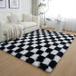 Soft Plush Shaggy Rug Checkered Thickened Non Slip Carpet for Living Room Bedroom