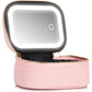 PU Leather Makeup Case Lighted Mirror LED Travel Cosmetic Organizer