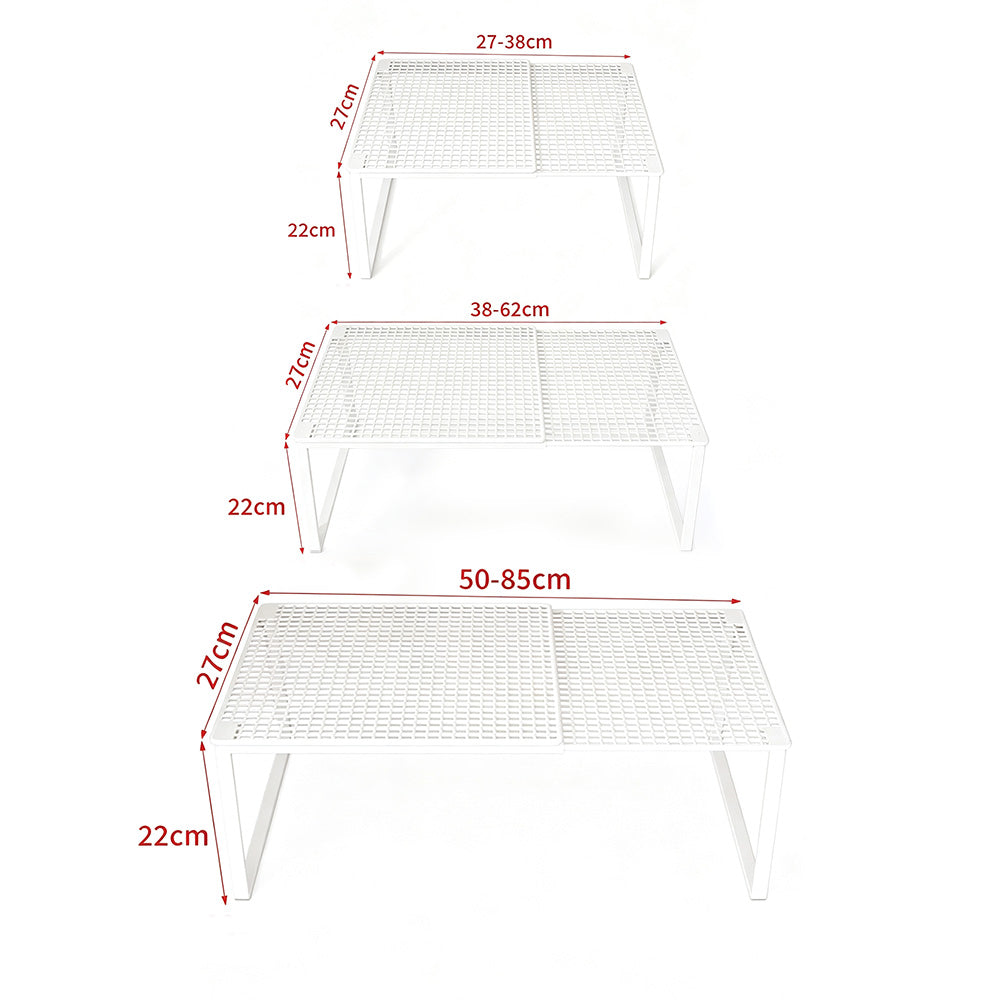 Expandable Carbon Steel Closet Shelf and Adjustable Storage Rack-White