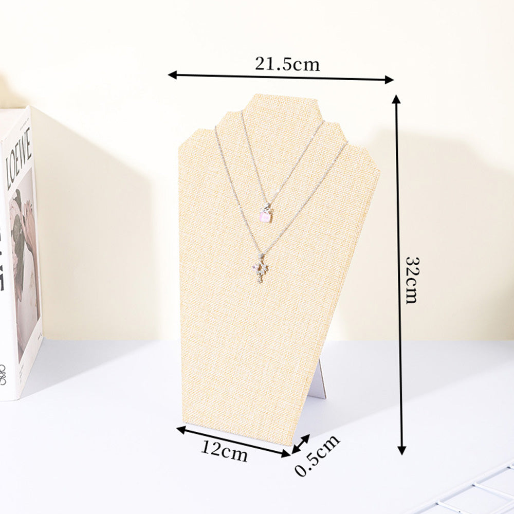 2Pcs Foldable Flannel Necklace Jewelry Bust Display Stands