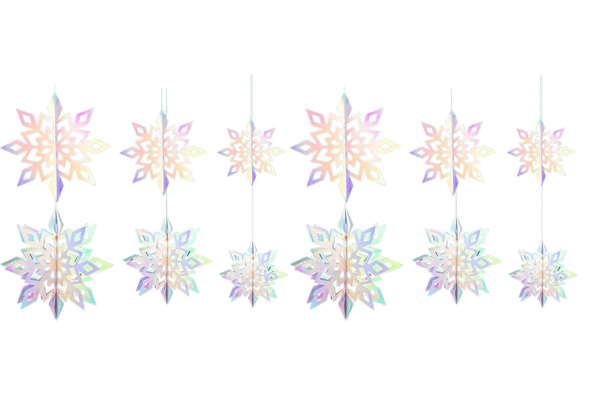 3D Paper Snowflake Hanging Decorations for Christmas Party