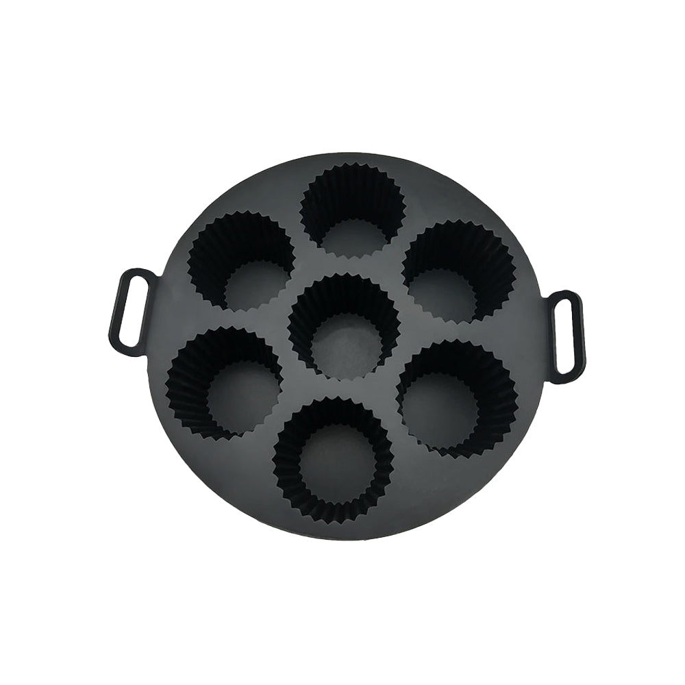 2Pcs 7 Cavity Silicone Cupcake Muffin Baking Mold for Air Fryer