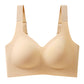 Seamless Wireless Plus Size Bra Full Coverage Comfortable Everyday Support for Women-Beige