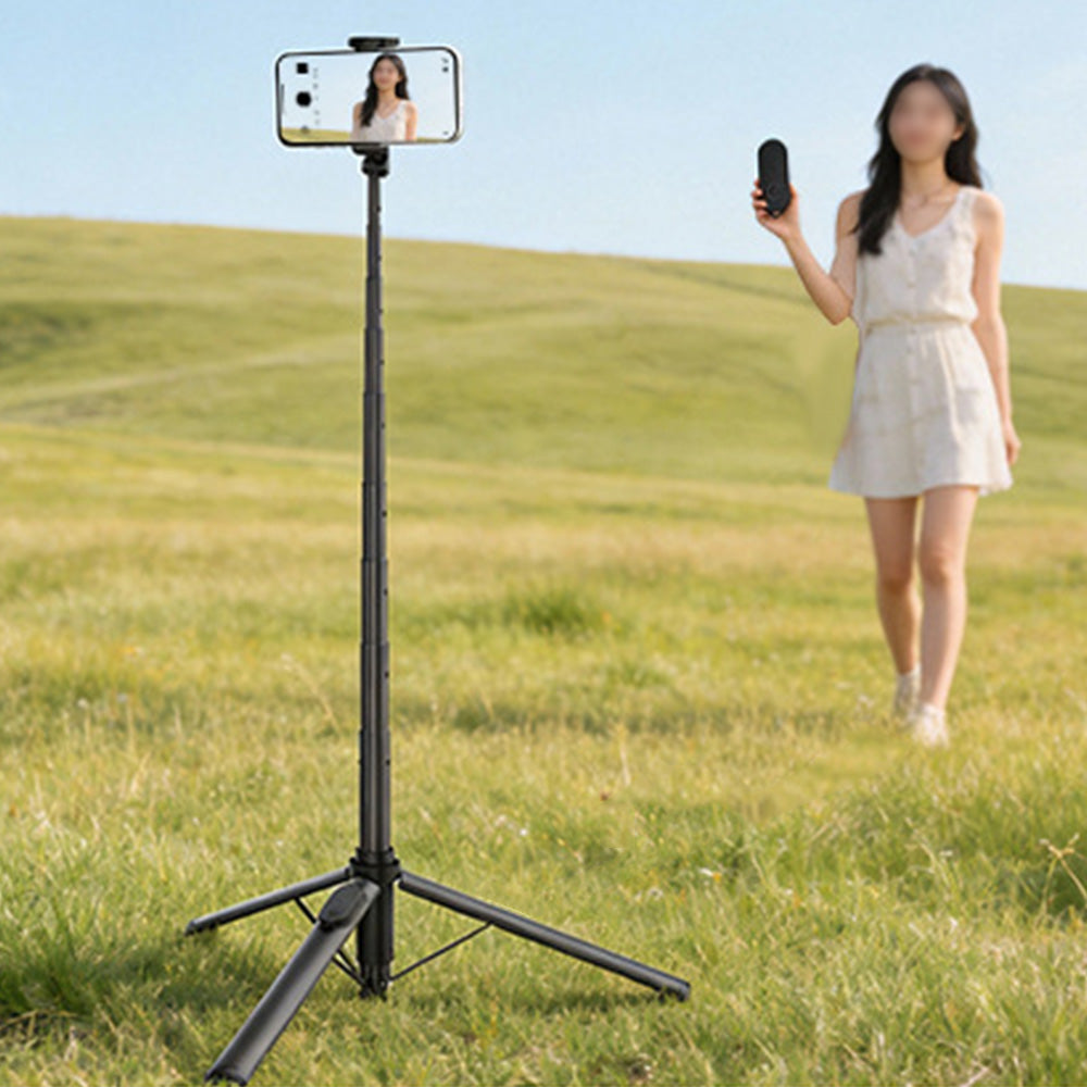 Bluetooth Selfie Stick Tripod 1.7m Universal Phone Stand for Travel Video Live Streaming