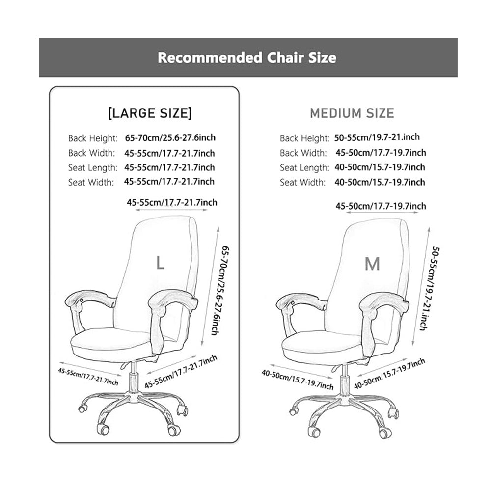 Water-Resistant Stretch Computer Office Chair Cover Durable Zipper Design-Black