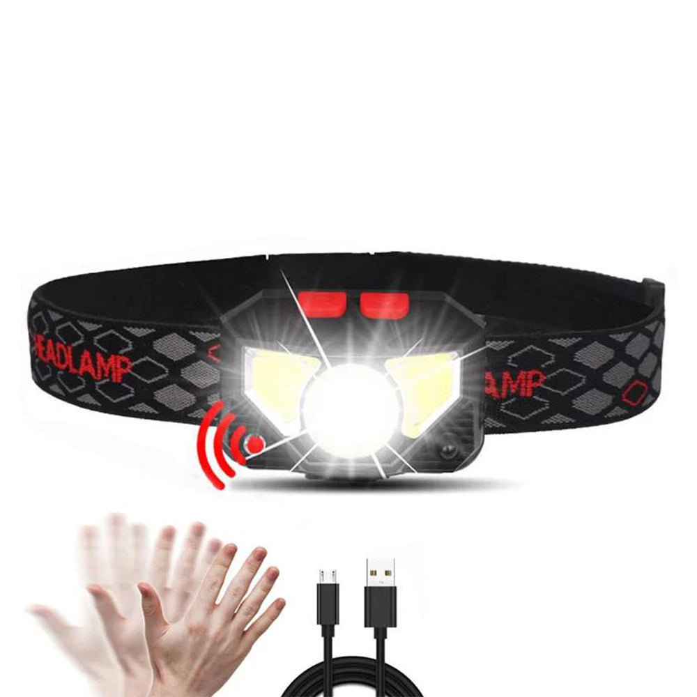 2Pcs Rechargeable LED Headlamp with Motion Sensor