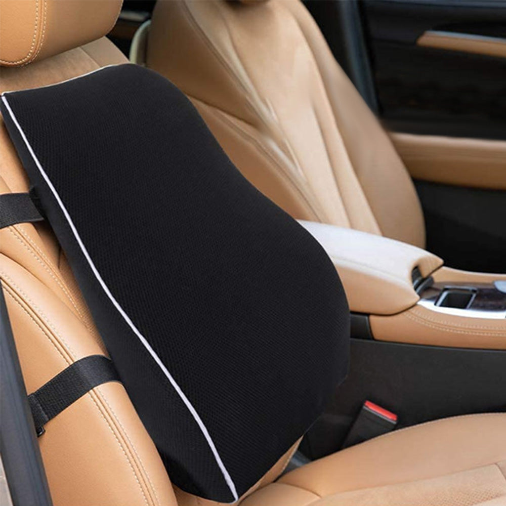 Ergonomic Lumbar Back Support Cushion Memory Foam Backrest with Adjustable Strap